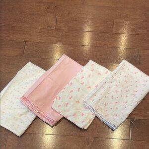 Piccolo Bambino Baby Swaddle Blanket Set - Pink and White